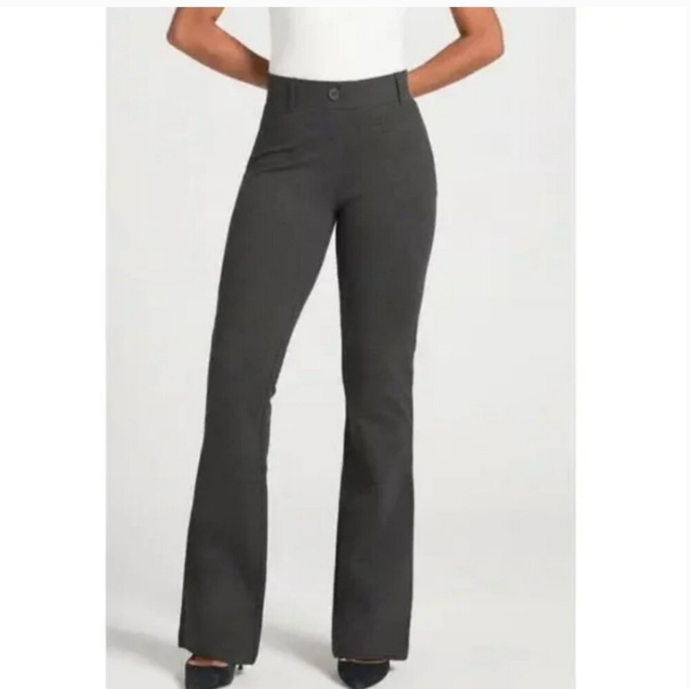 Betabrand Dress Pant Yoga Pant Bootcut Size Large Petite LP Charcoal